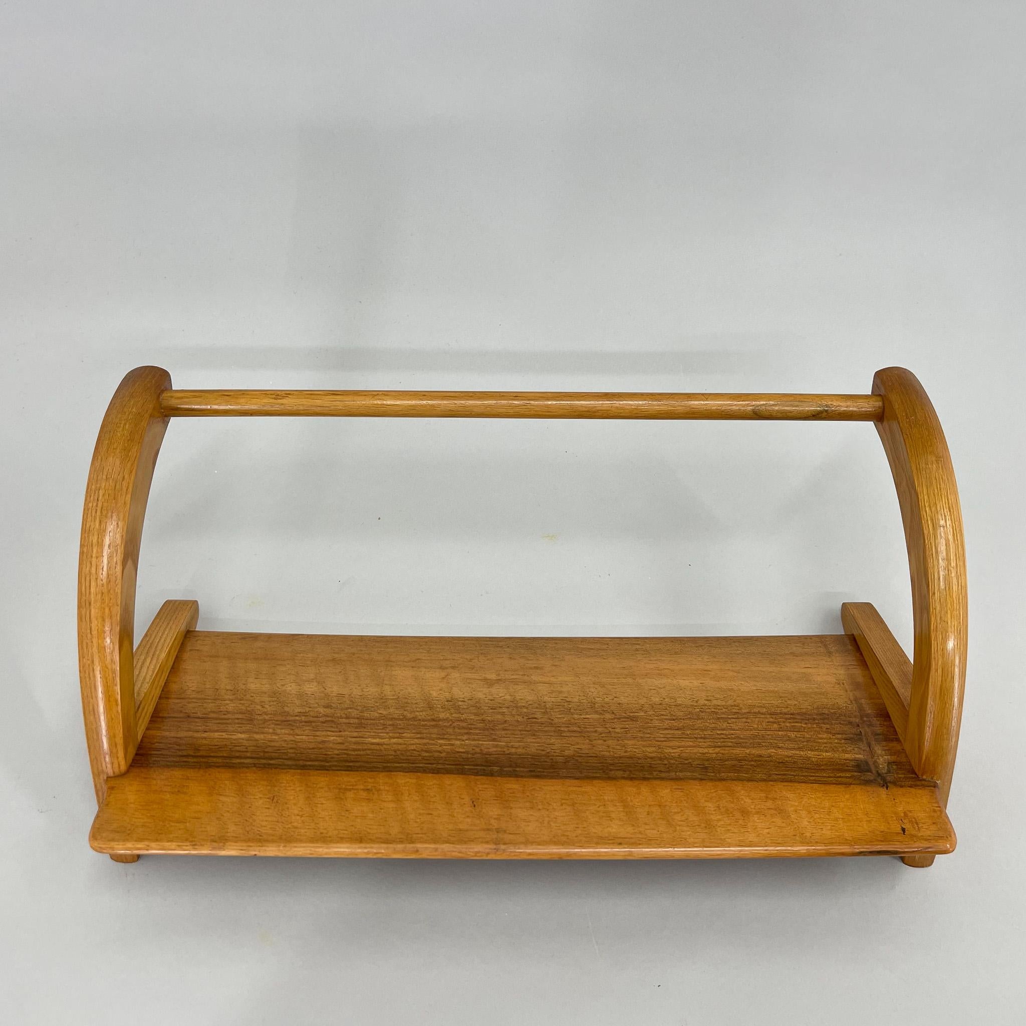 Wood 1970's Unique Book Stand Shelf by ULUV, Czechoslovakia For Sale