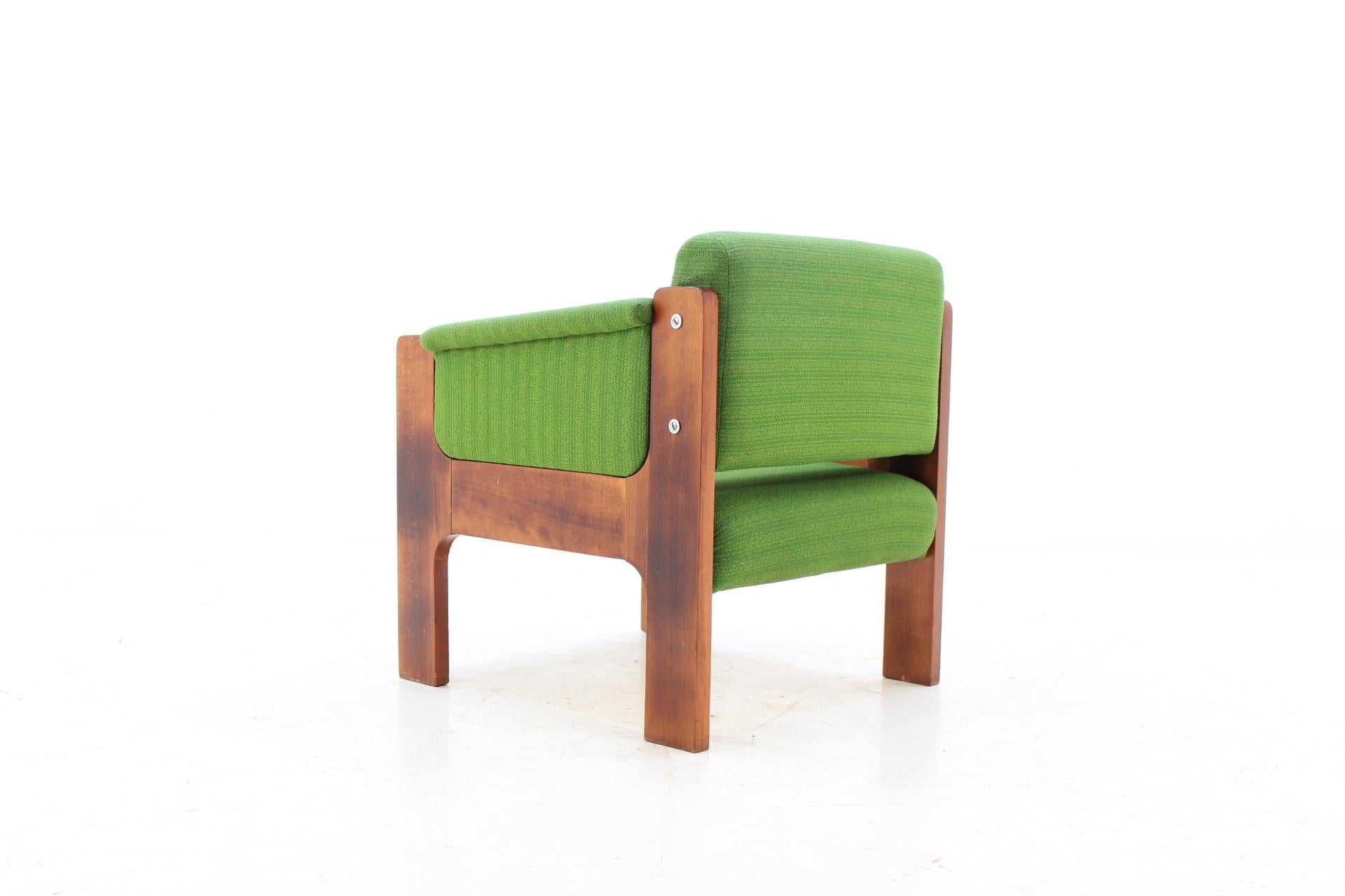 Fabric 1970s Unique Lounge Chair, Czechoslovakia