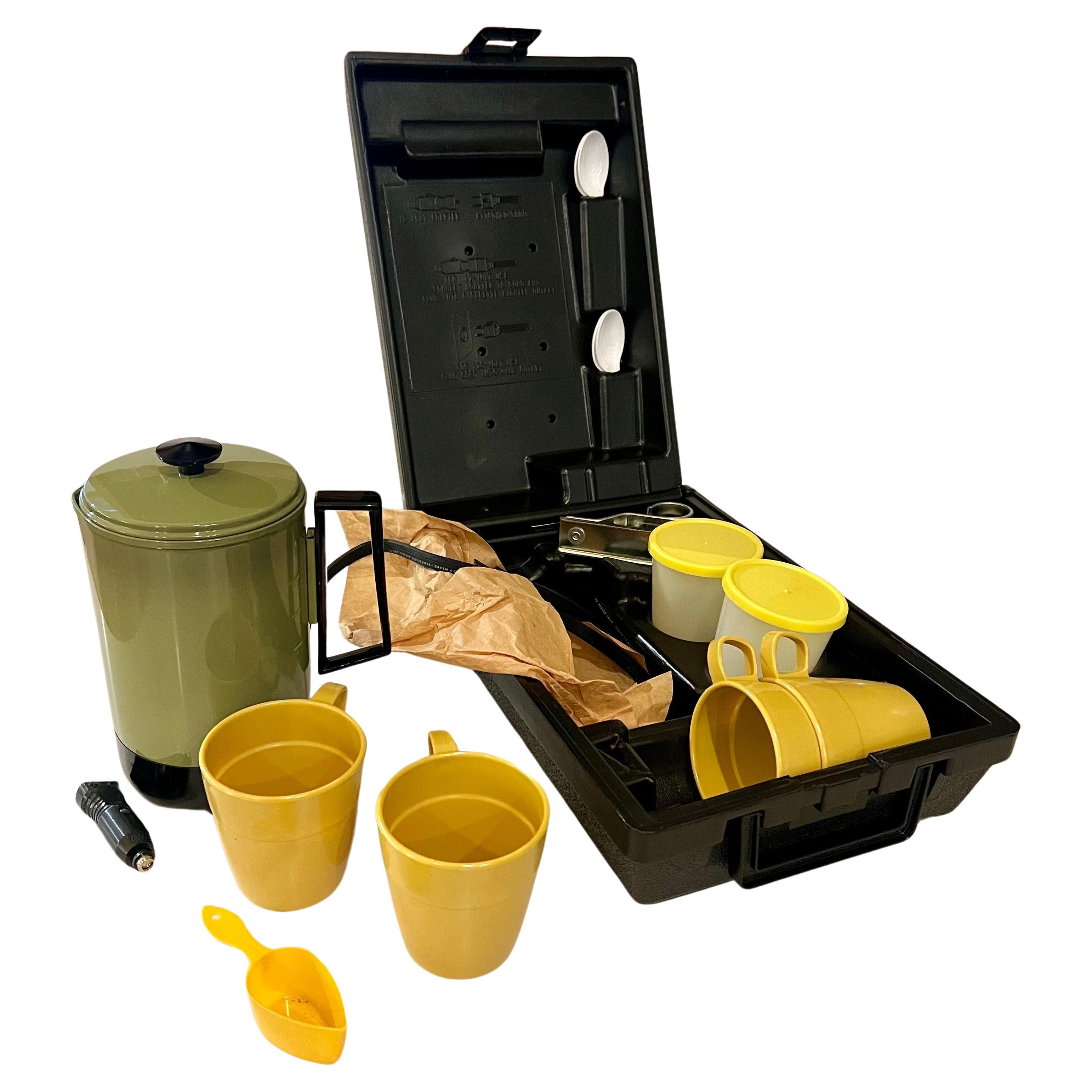 1970's Unique Rare Camping Portable Electric Coffee Set New Never Used  For Sale