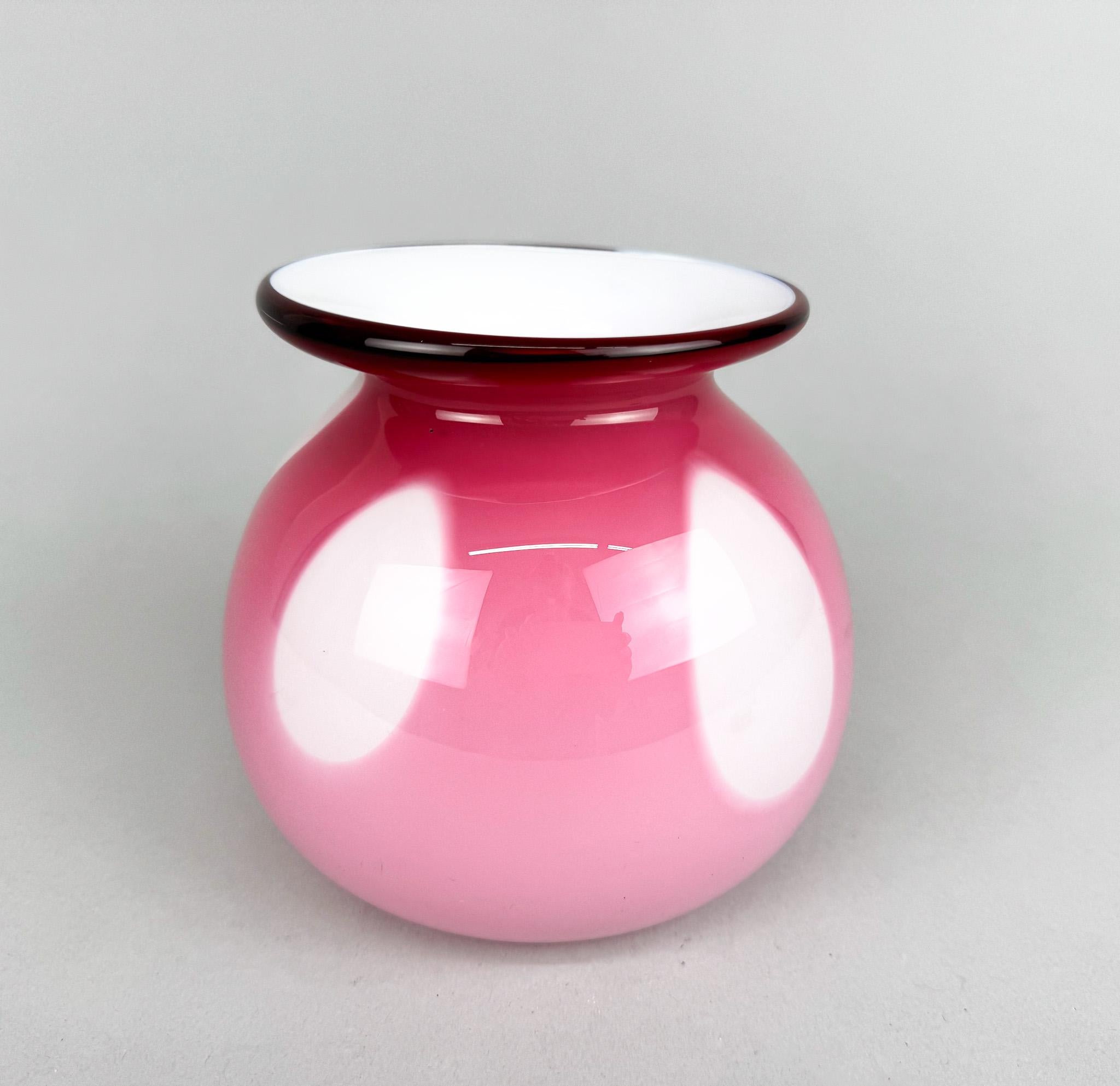 Mid-Century Modern 1970s Unique Vase Layered Glass For Sale