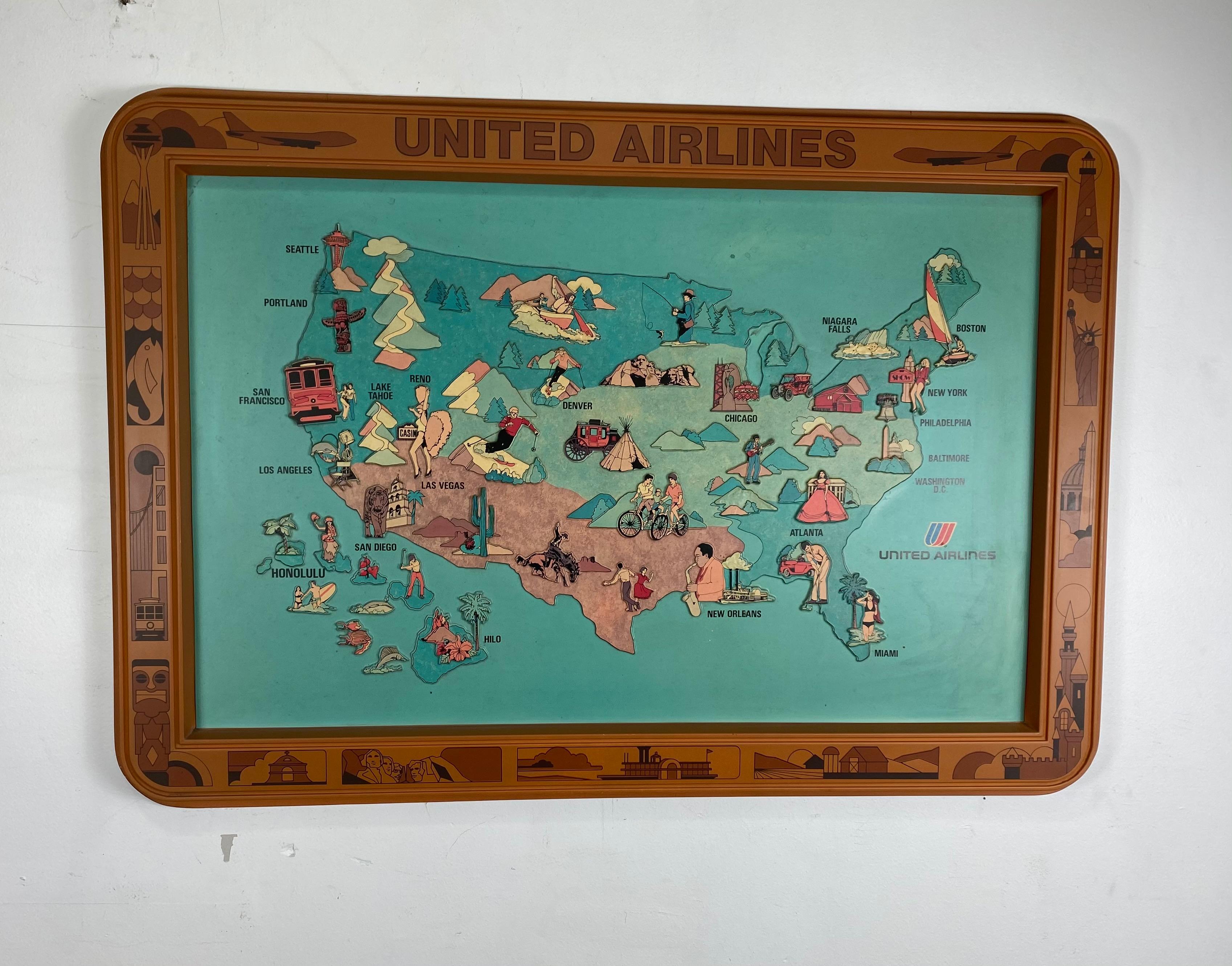 1970s United Airlines Airport / Travel Agent Thermo-Plastic Sign, 3-Dimensional 8