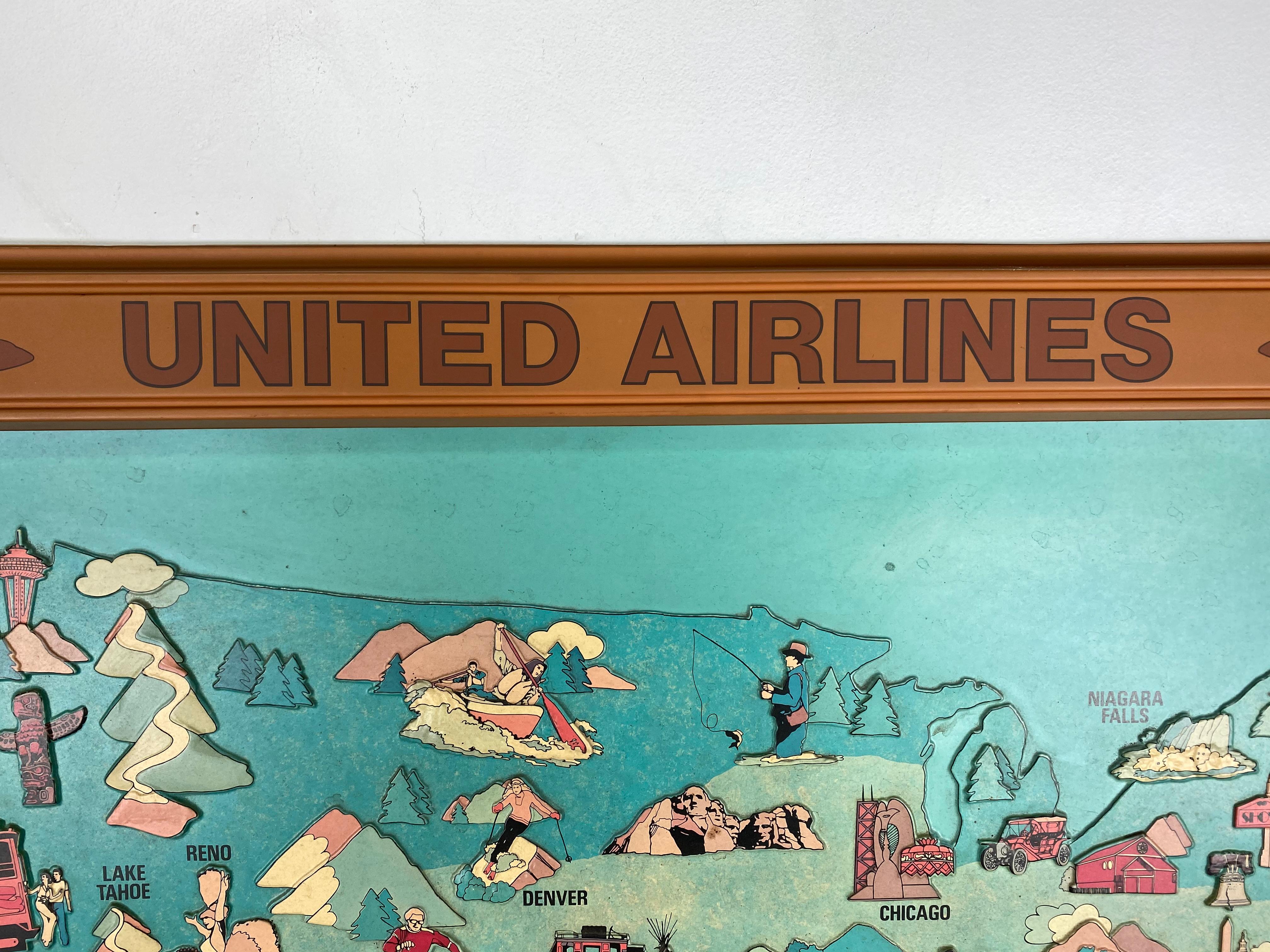 1970s United Airlines Airport / Travel Agent Thermo-Plastic Sign, 3-Dimensional 9
