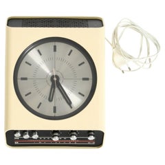 1970s UNIVERSUM Wall Clock with Radio by Adriano Rampoldi for Quelle Versand