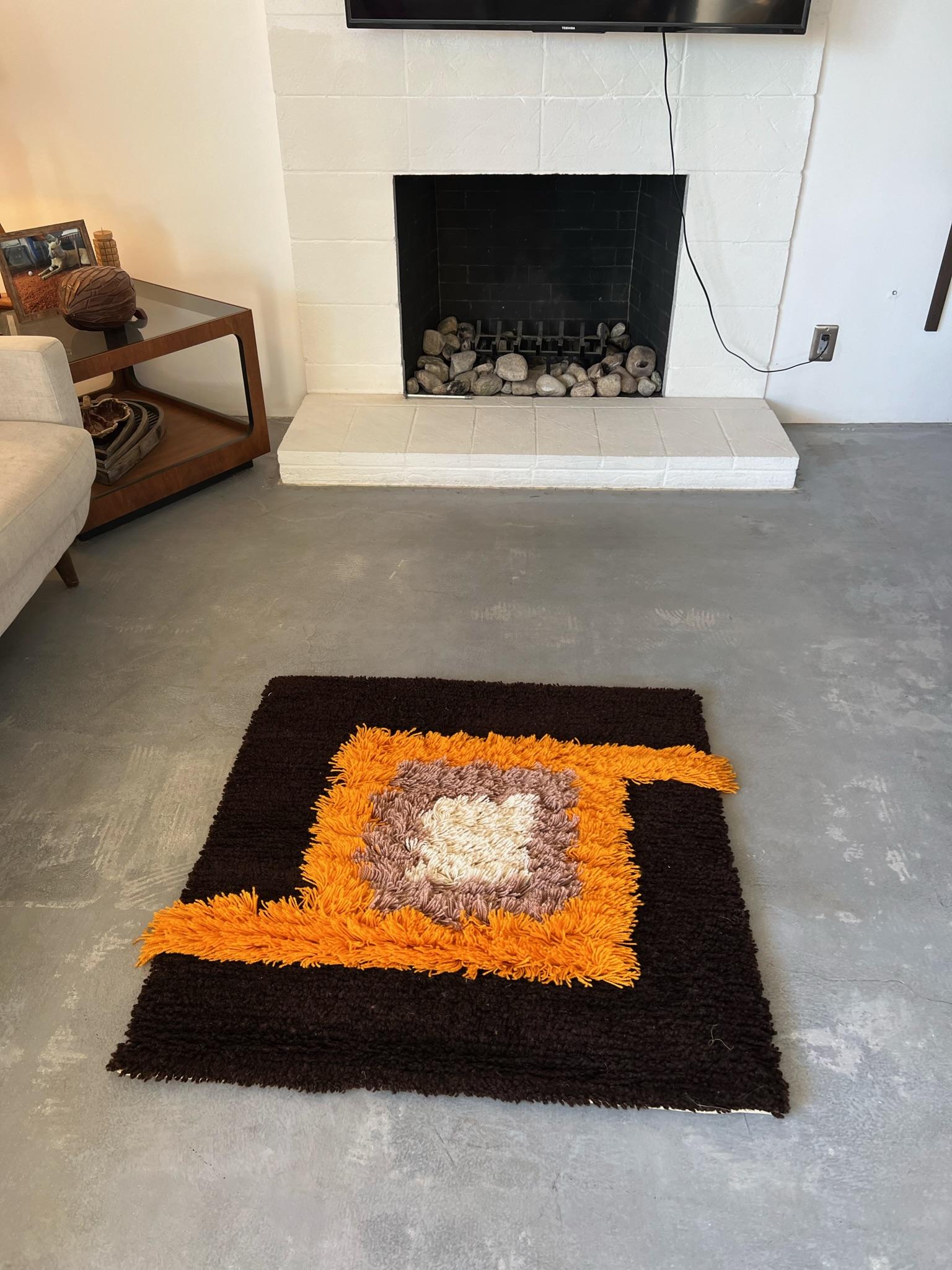 1970's UNUSED German Wall Rug By CROWELL TEFZET Mid Century Modernist S. Doege For Sale 1