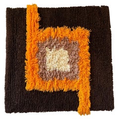 Vintage 1970's UNUSED German Wall Rug By CROWELL TEFZET Mid Century Modernist S. Doege