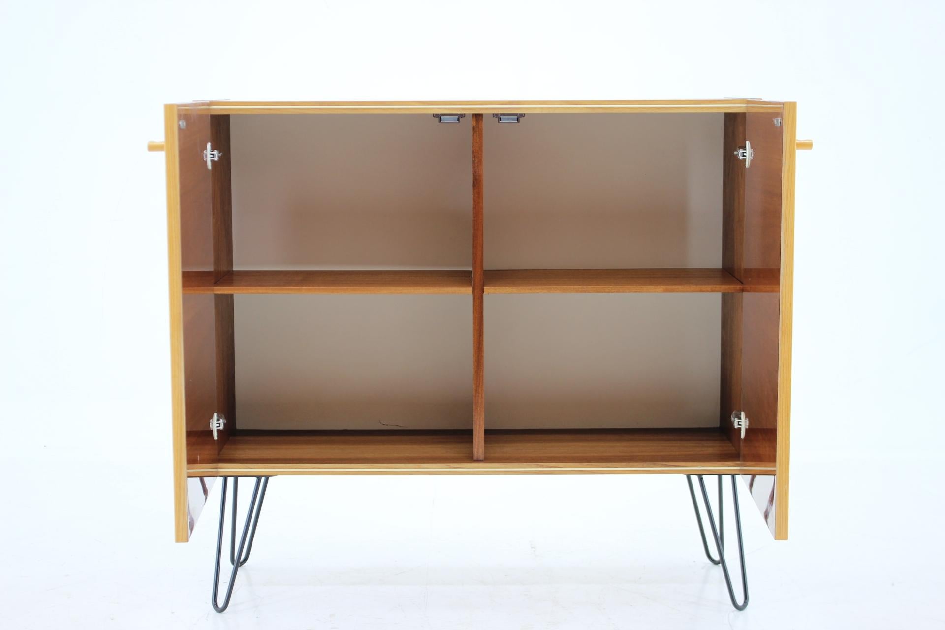 Iron 1970s Upcycled Birch Cabinet, Czechoslovakia For Sale
