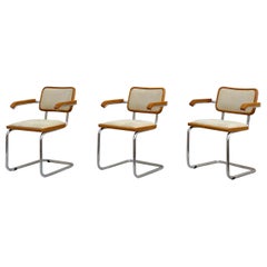 1970s Upholstered Cesca Chairs After Marcel Breuer for Knoll, Set of 4