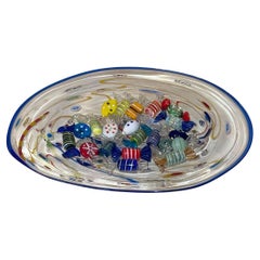 1970's Ursa Major France Millefiori Plate with Italian Murano Glass Candies.