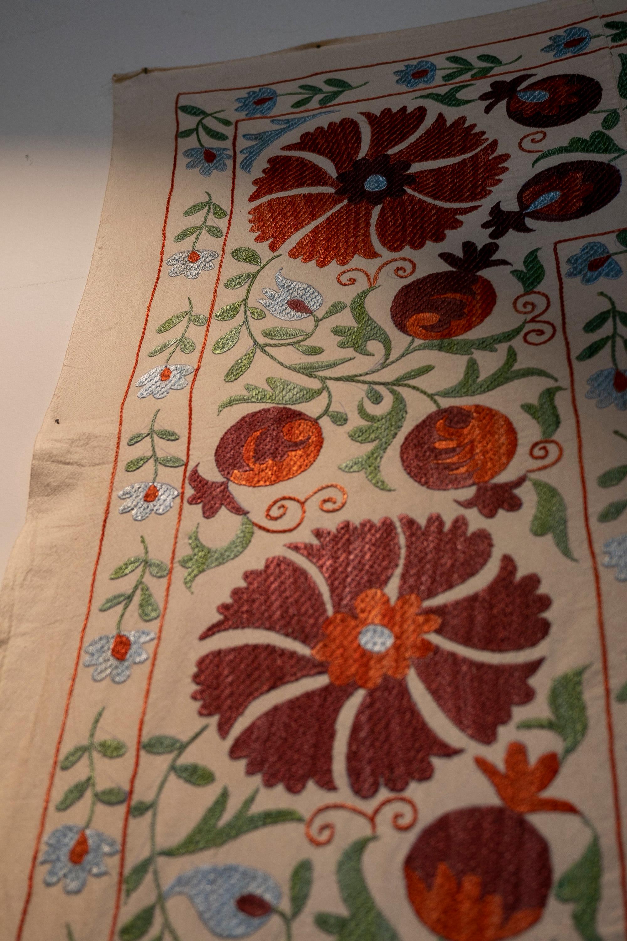 1970s Uzbekistan Hand Stitched Fabric Known as Suzani  5