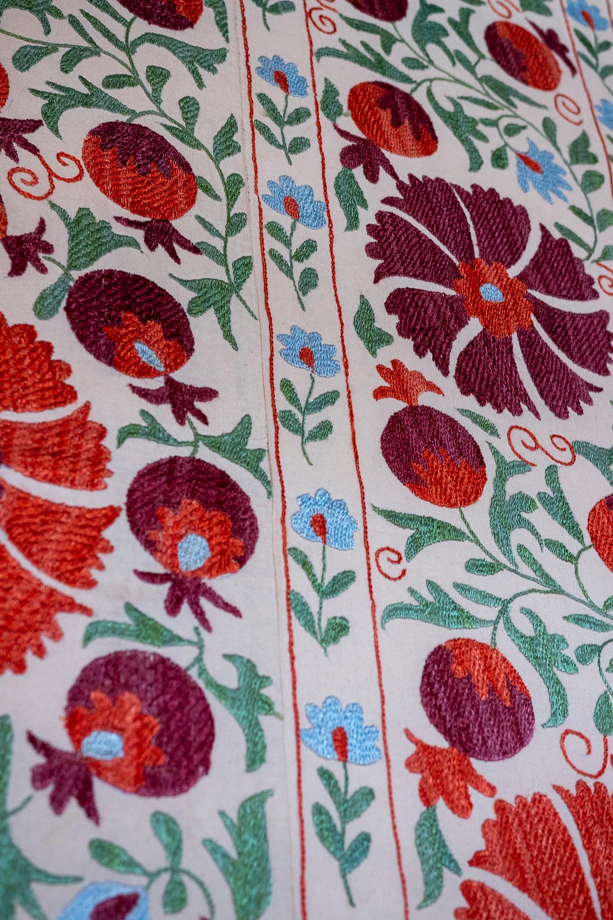 1970s Uzbekistan Hand Stitched Fabric Known as Suzani  9