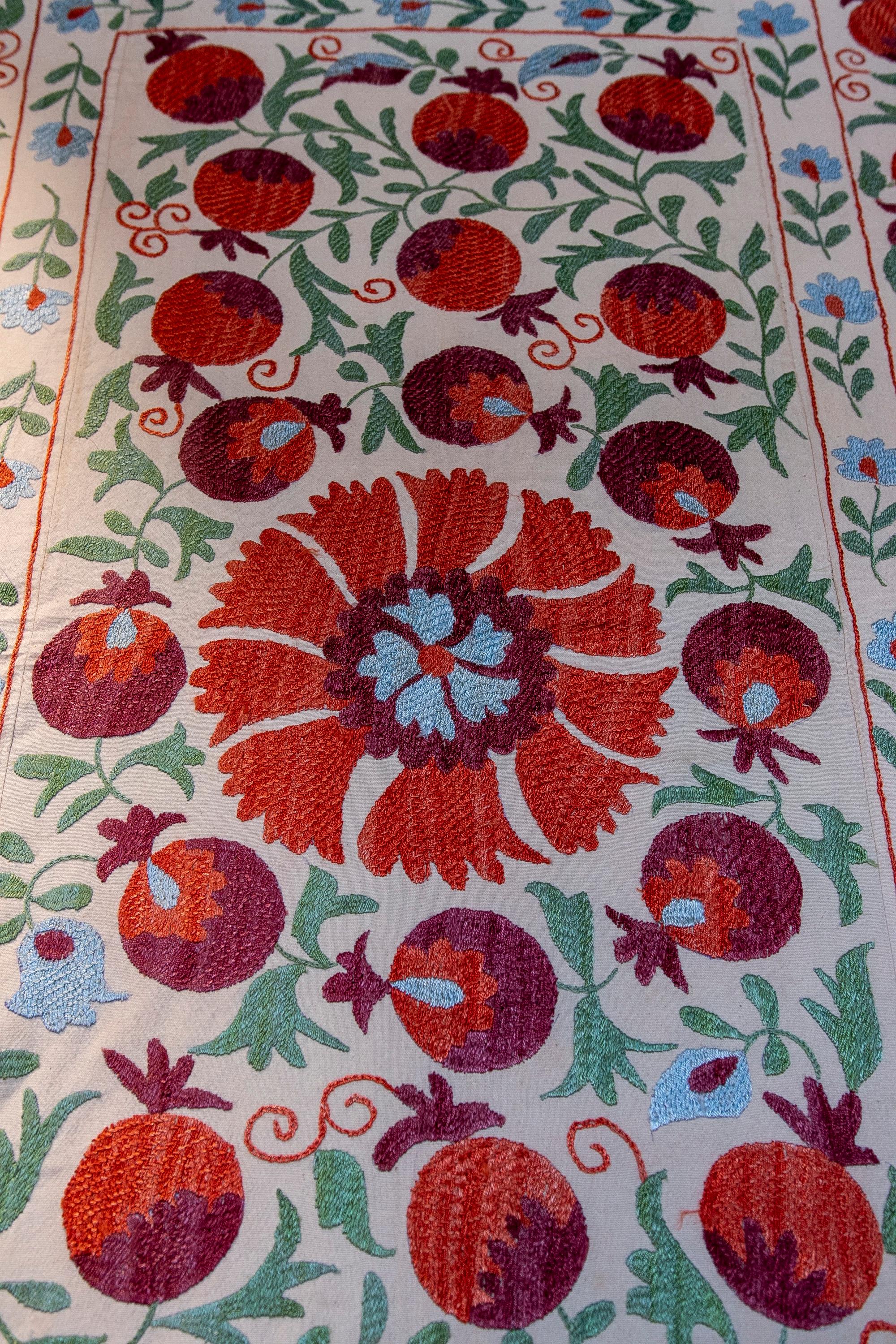 1970s Uzbekistan Hand Stitched Fabric Known as Suzani  1