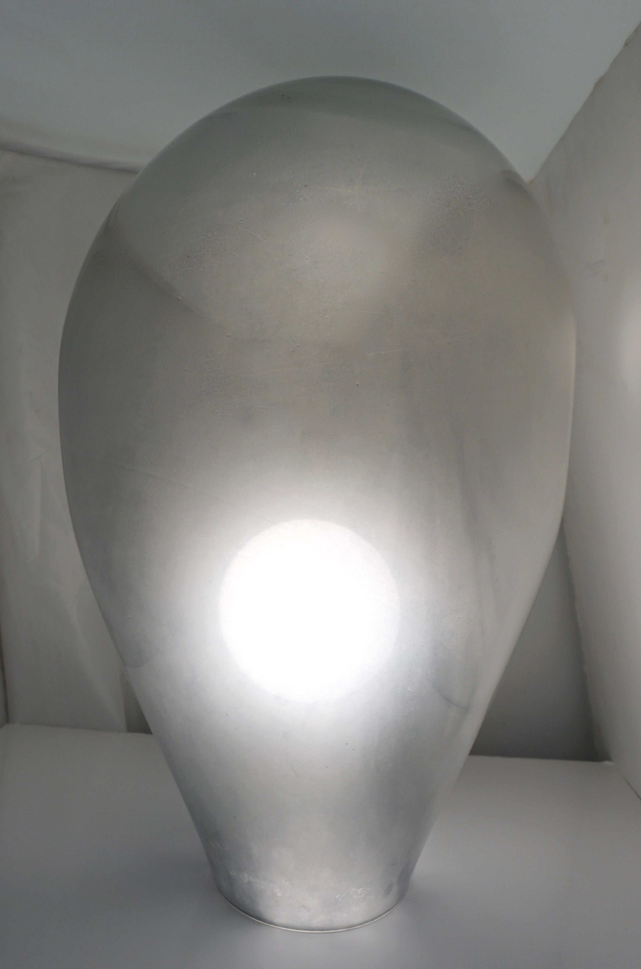 Abstrakte italienische Vintage-Skulptur-Lampe aus Silberguss-Spiegelglas, V. Nason, 1970er Jahre im Zustand „Gut“ im Angebot in New York, NY