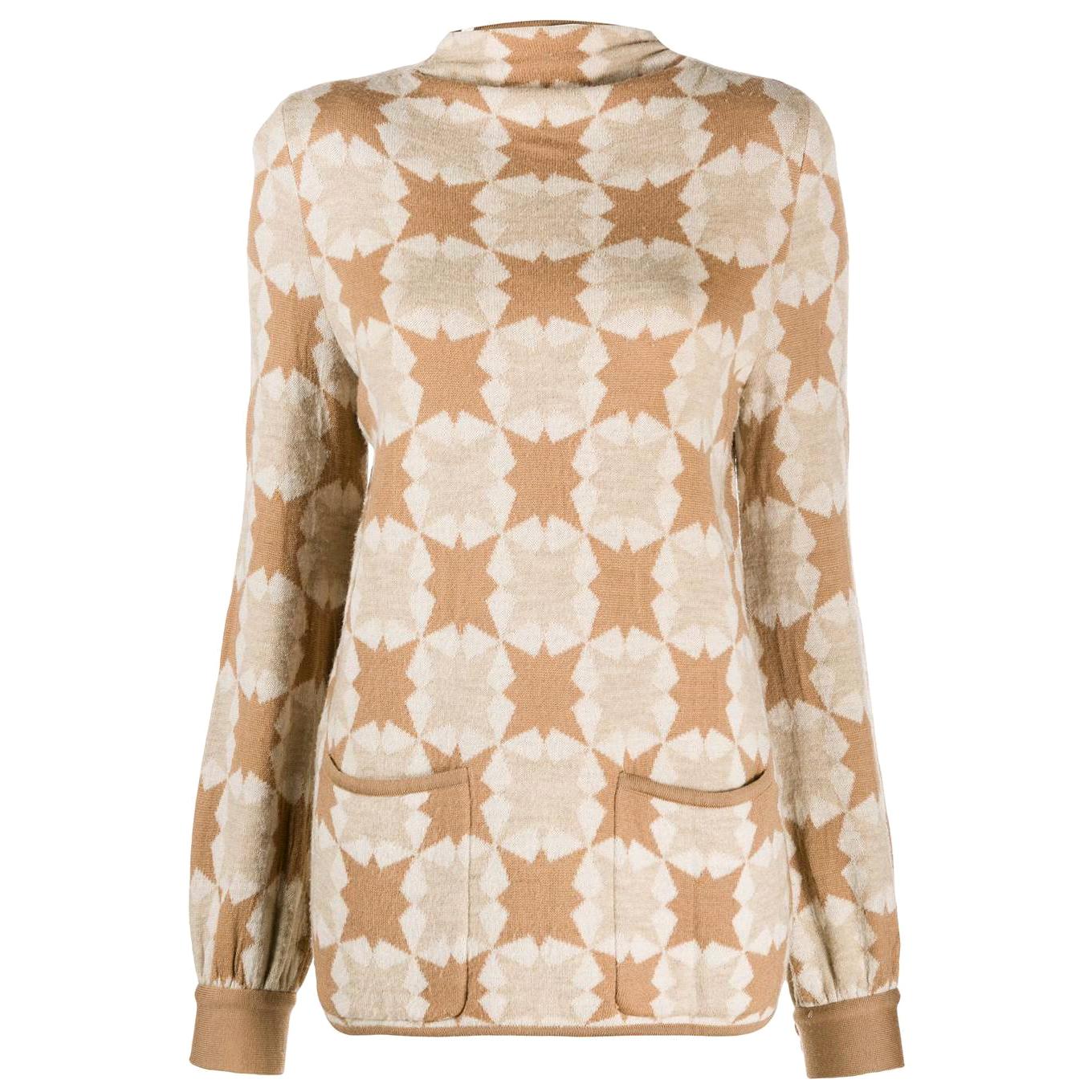 1970s Valentino Geometric Pattern Sweater