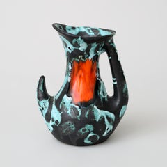 1970s Vallauris (FR) ceramic lava crater vase