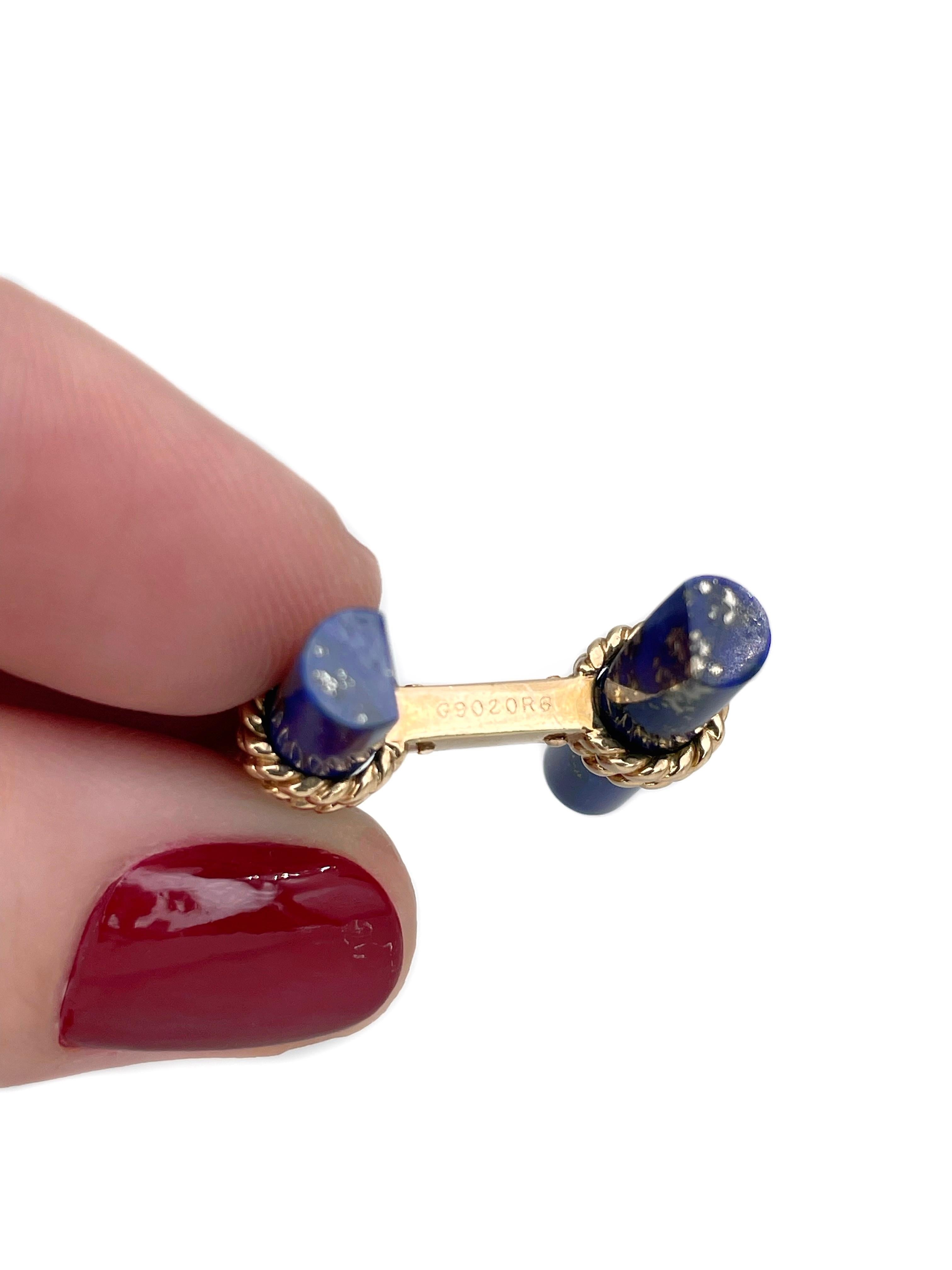 da uomo o donna Gemelli intercambiabili anni '70 Van Cleef & Arpels in oro 18 carati con lapis e onice in vendita