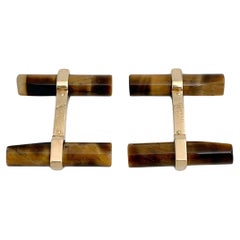 Van Cleef & Arpels Boutons de manchette interchangeables en or 18 carats et onyx œil de tigre des années 1970