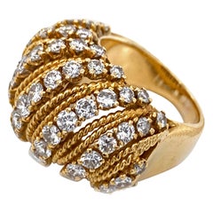 1970s Van Cleef & Arpels 18 Karat Yellow Gold Diamond Ring