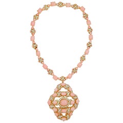 1970s Van Cleef & Arpels Coral, Diamond Necklace