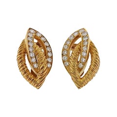1970s Van Cleef 
Arpels Diamond Gold Earrings