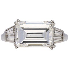 1970s Van Cleef & Arpels Paris Diamond Emerald-Cut Engagement Ring