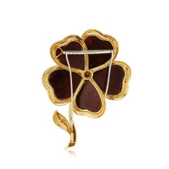 1970s Van Cleef & Arpels Paris "Nerval" Clematis Clip Brooch