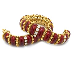 Bracciale anni '70 Van Cleefs & Arpels con diamanti in oro giallo 18 carati