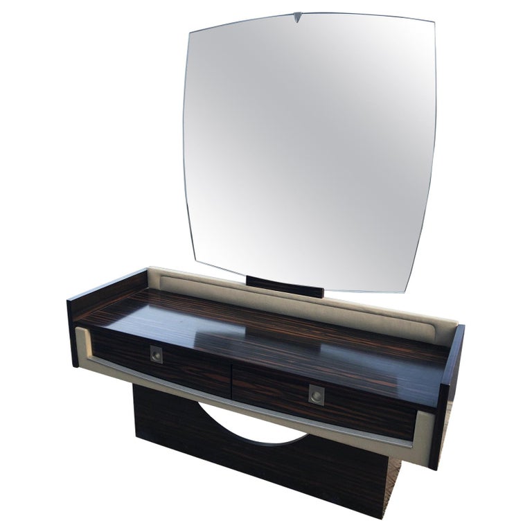 1970s Vanity in Zebra Wood For Sale