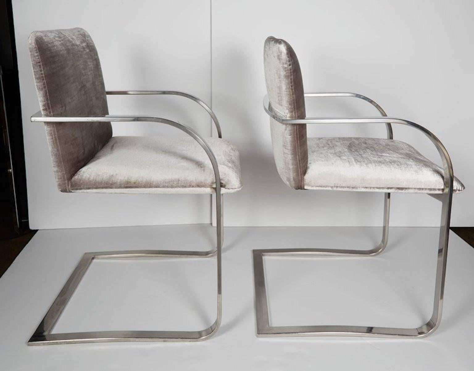 Late 20th Century 1970s Velvet and Chrome Desk Chair by Brueton