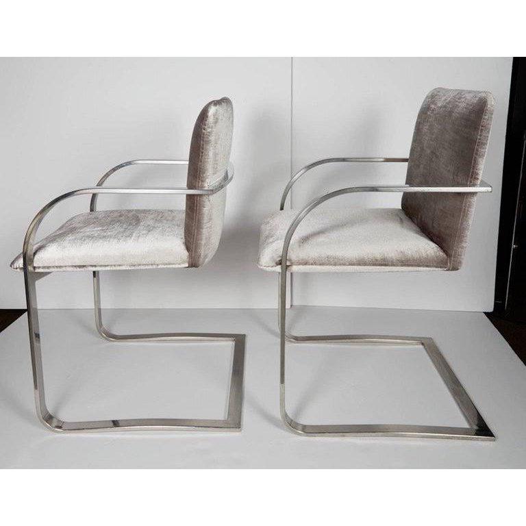 1970s Velvet and Chrome Desk Chair by Brueton 2