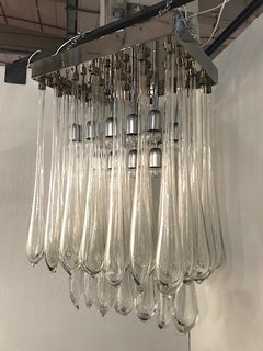 Lampadario Venini Gocce degli anni '70 disegnato da Ludovico Diaz de Santillana