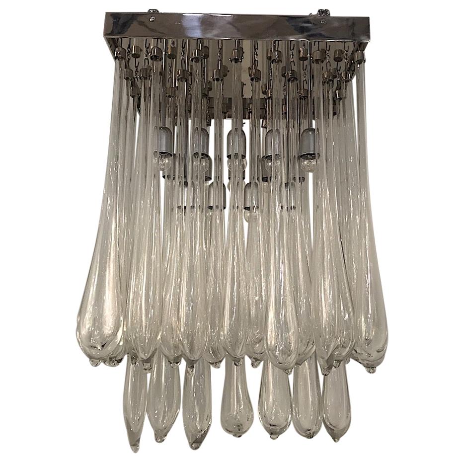 1970s Venini Gocce Chandelier designed by Ludovico Diaz de Santillana For Sale