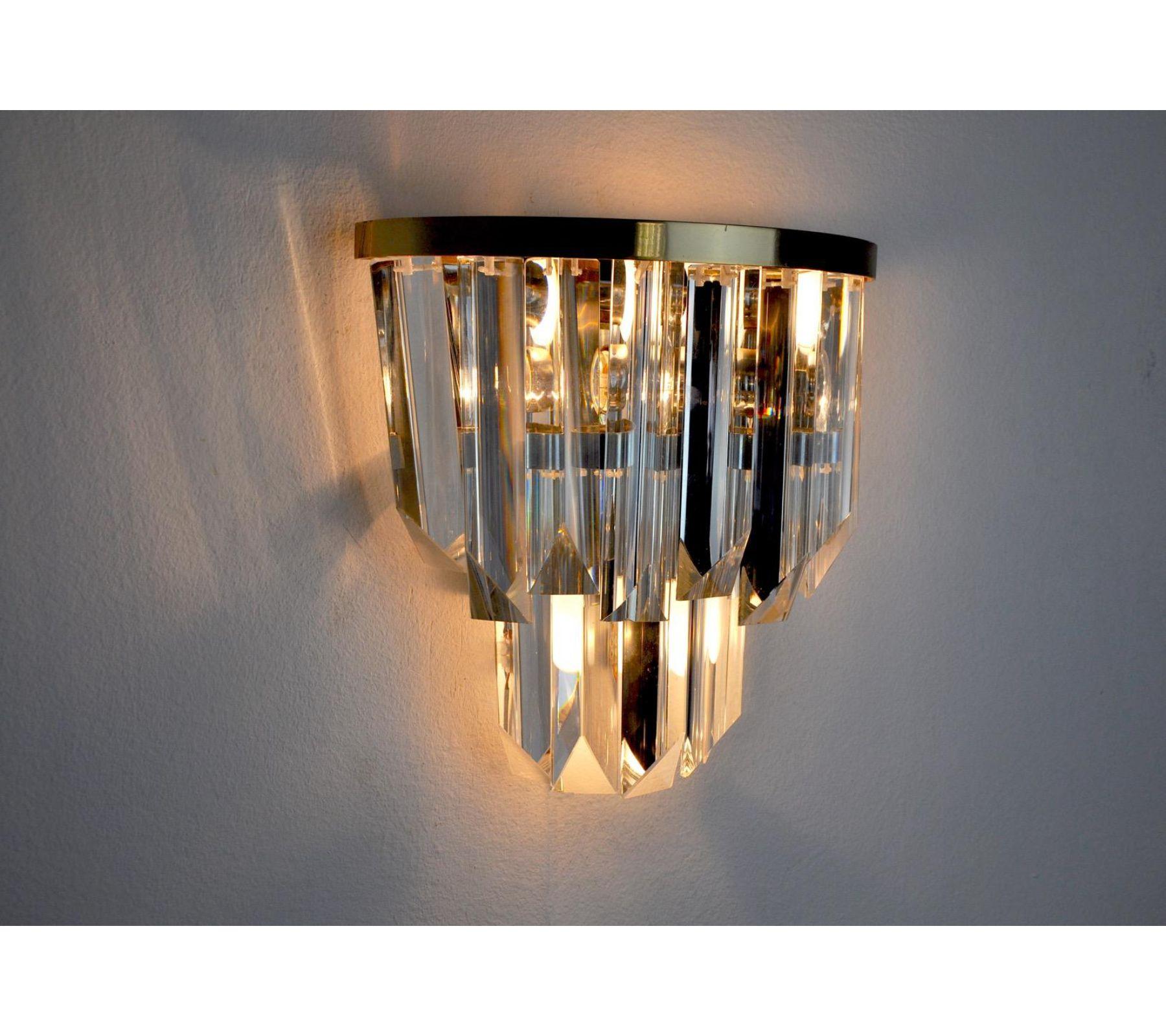 Silver 1970s Venini Wall Lamp, Italy For Sale