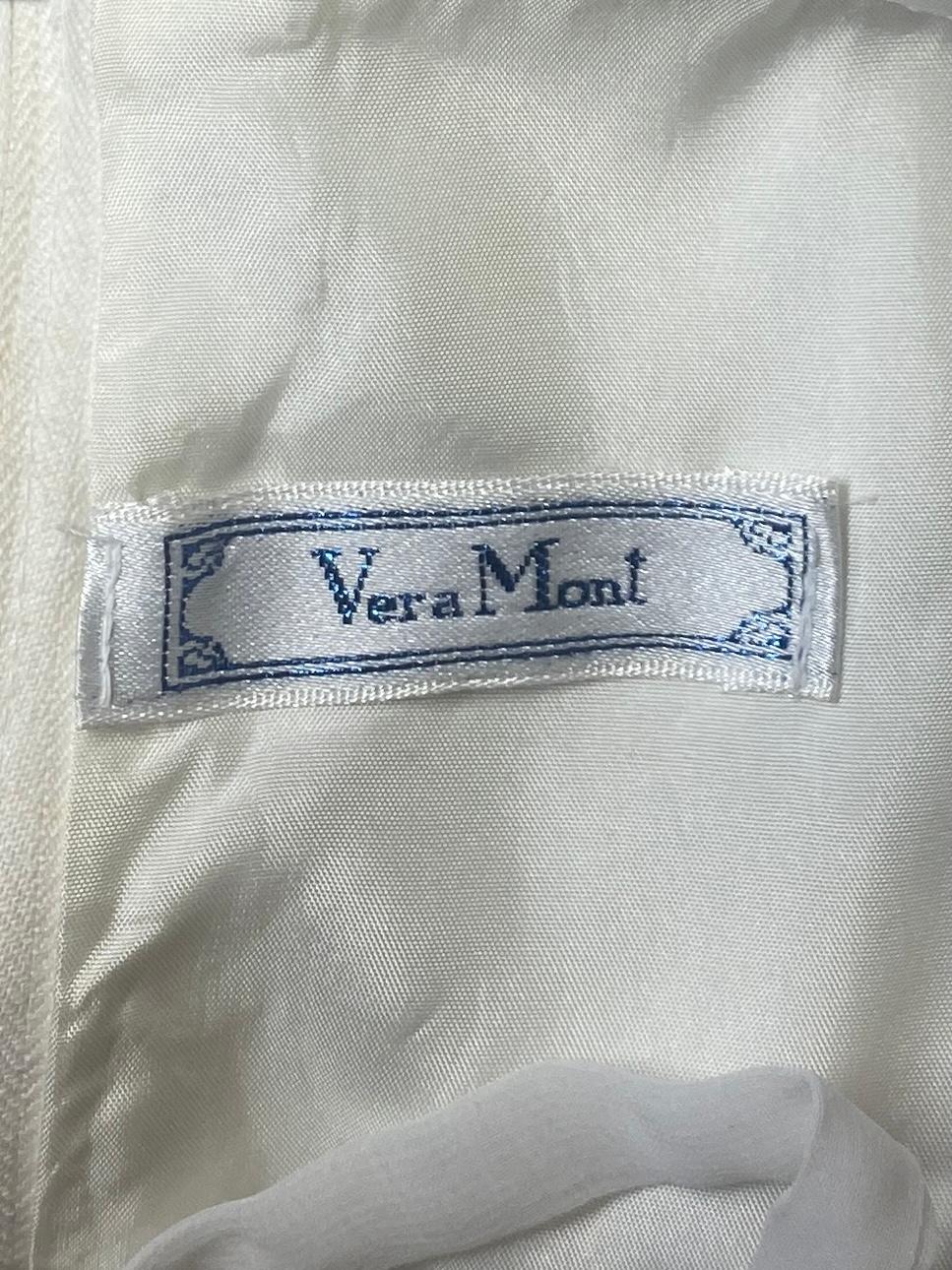 1970s Vera Mont White Georgette Maxi Dress For Sale 1
