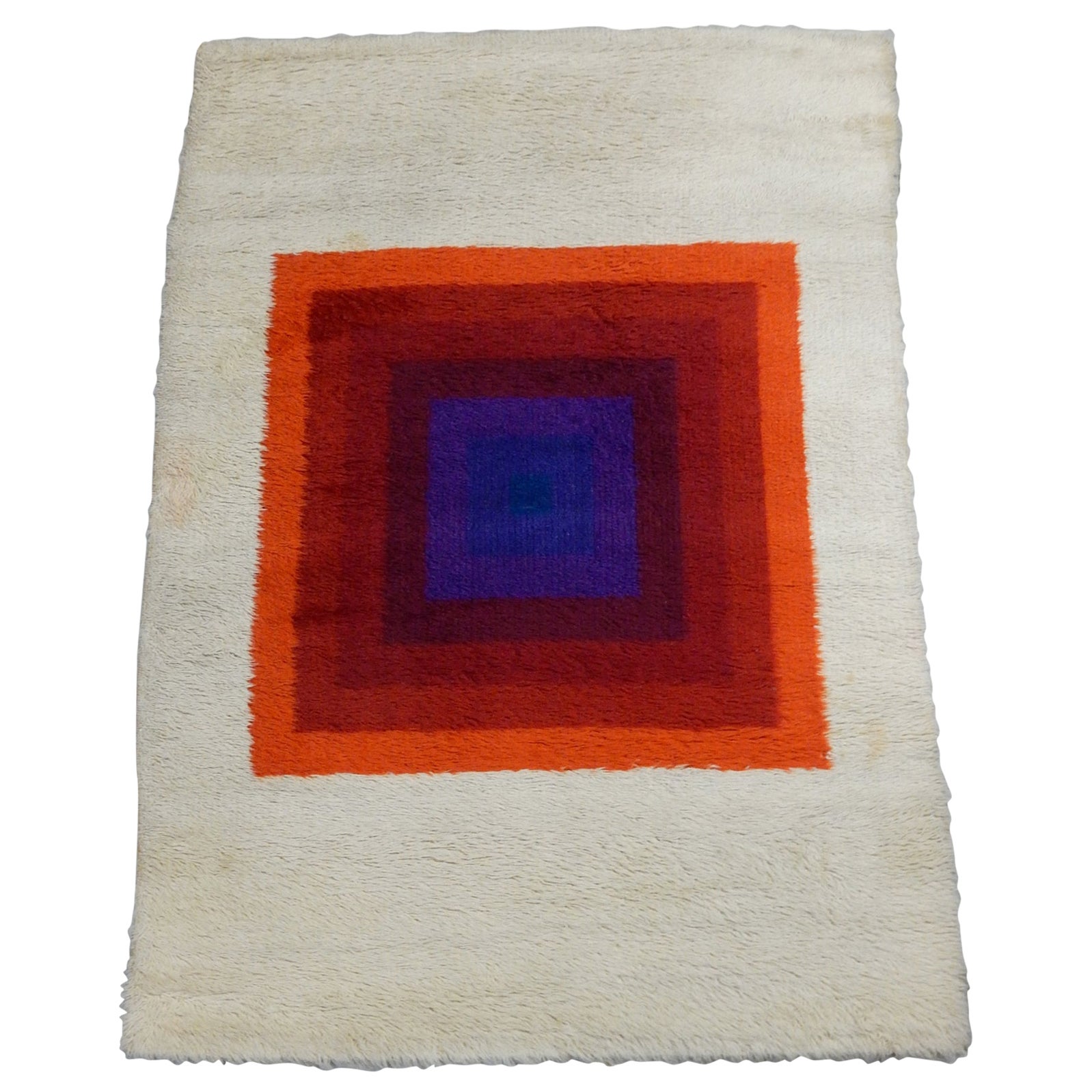 1970er Jahre Verner Panton Design Mira-Romantica Rya-Teppich aus Wolle