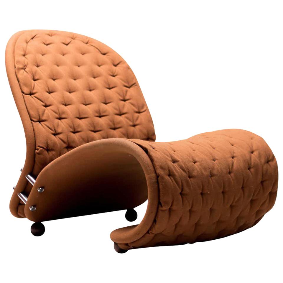 1970s Verner Panton "Easy Chair G de Luxe" Lounge Chair Brown Fritz Hansen