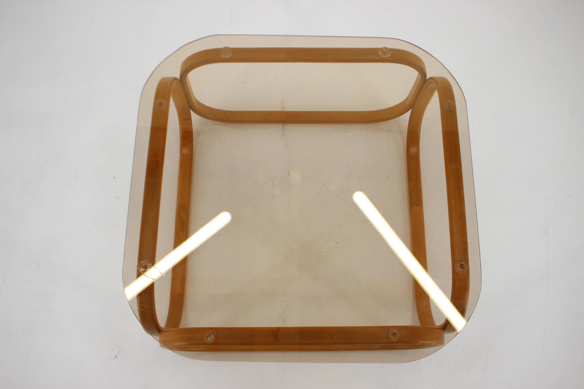 Mid-Century Modern 1970s Very Rare Jan Bočan Bentwood Coffee Table, Czechoslovakia