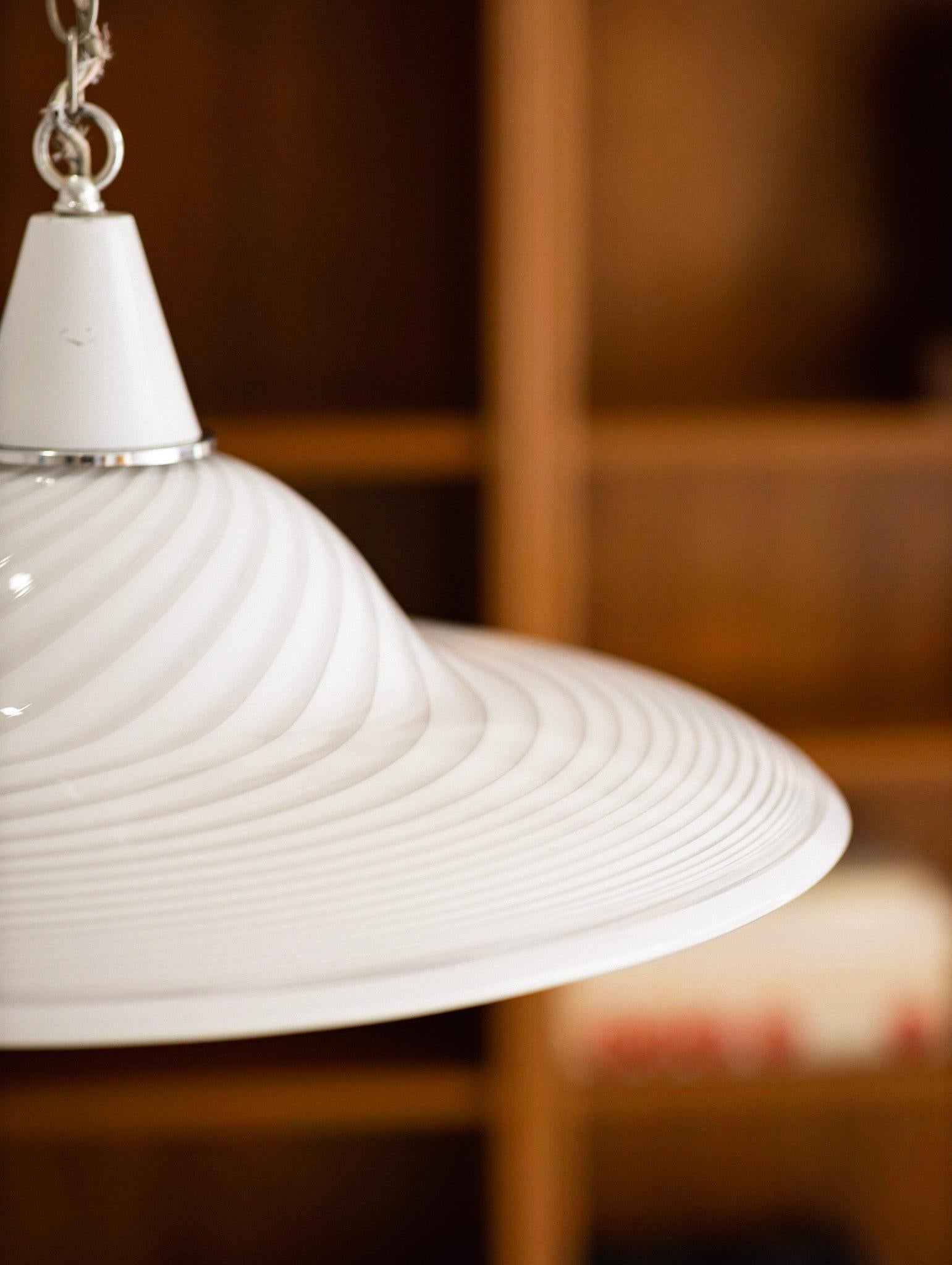 20th Century 1970s Vetri Murano Swirl Pendant Lamp For Sale