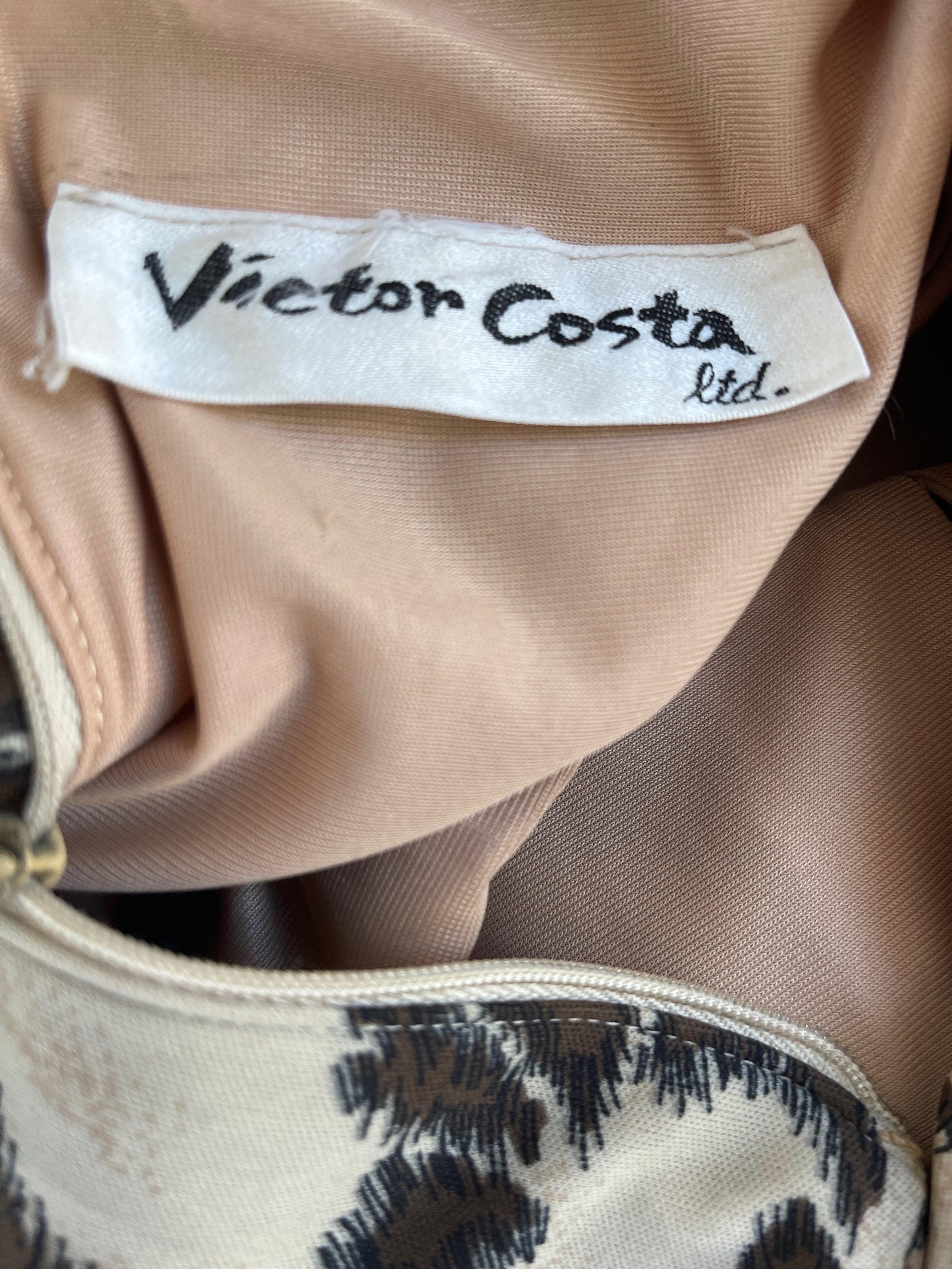 1970er Victor Costa Vintage 70er Jahre Kleid mit langen Ärmeln und Leoparden-Safari-Tierdruck (Schwarz) im Angebot