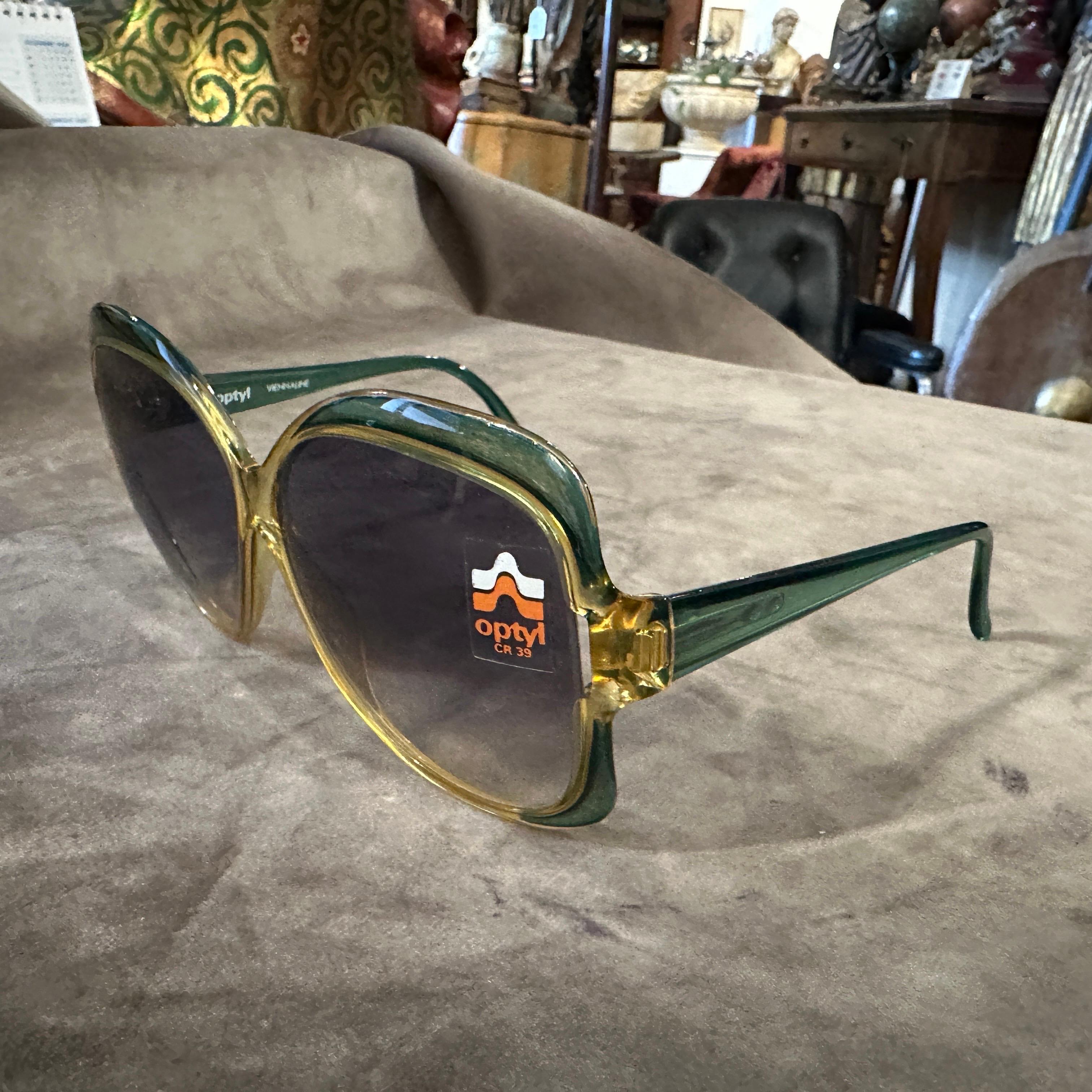 Black 1970s Viennaline  Oversized Sunglasses by Optyl For Sale