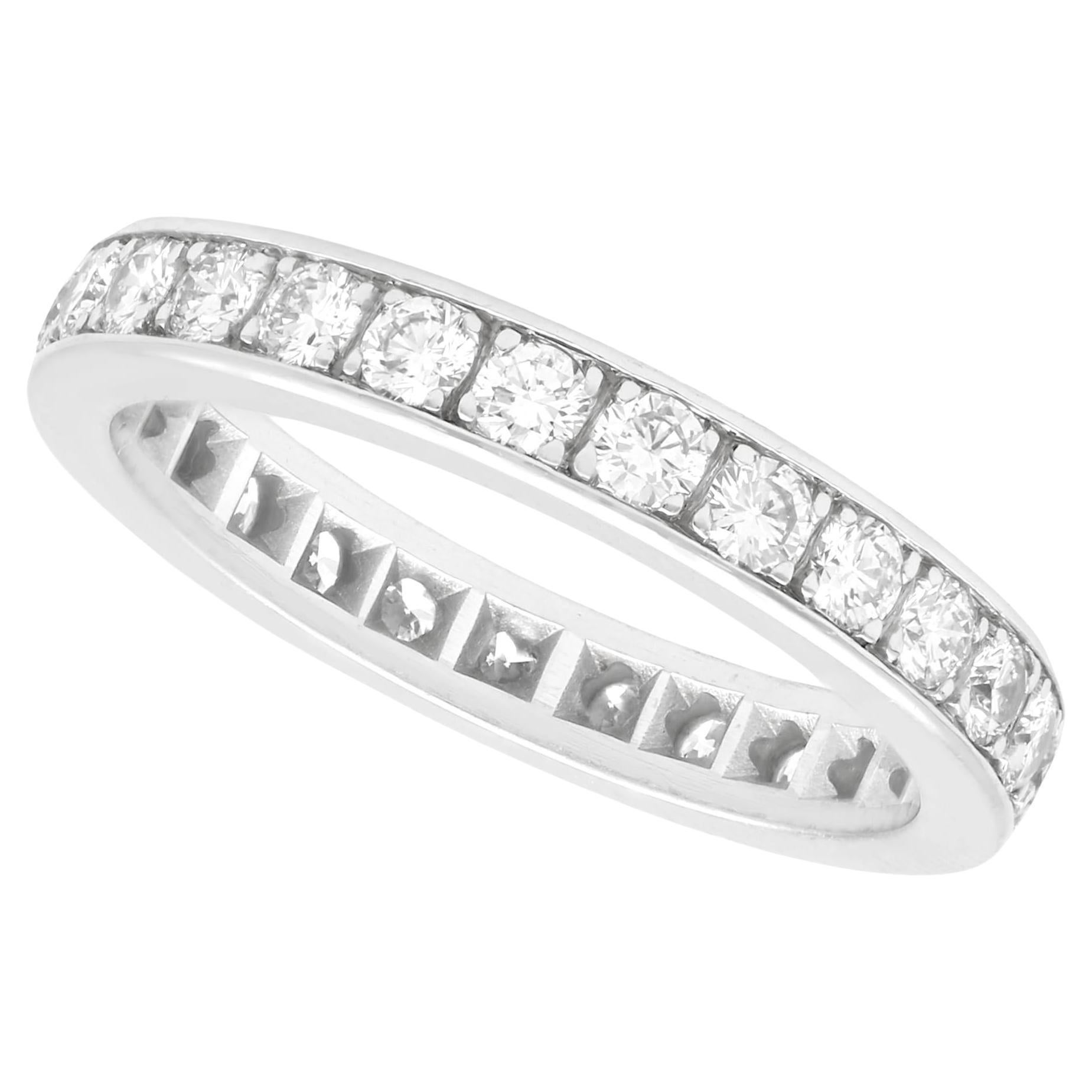 1970s Vintage 1.25 Carat Diamond and White Gold Full Eternity Ring For Sale