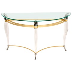 1970s Vintage Acrylic and Glass Console Table