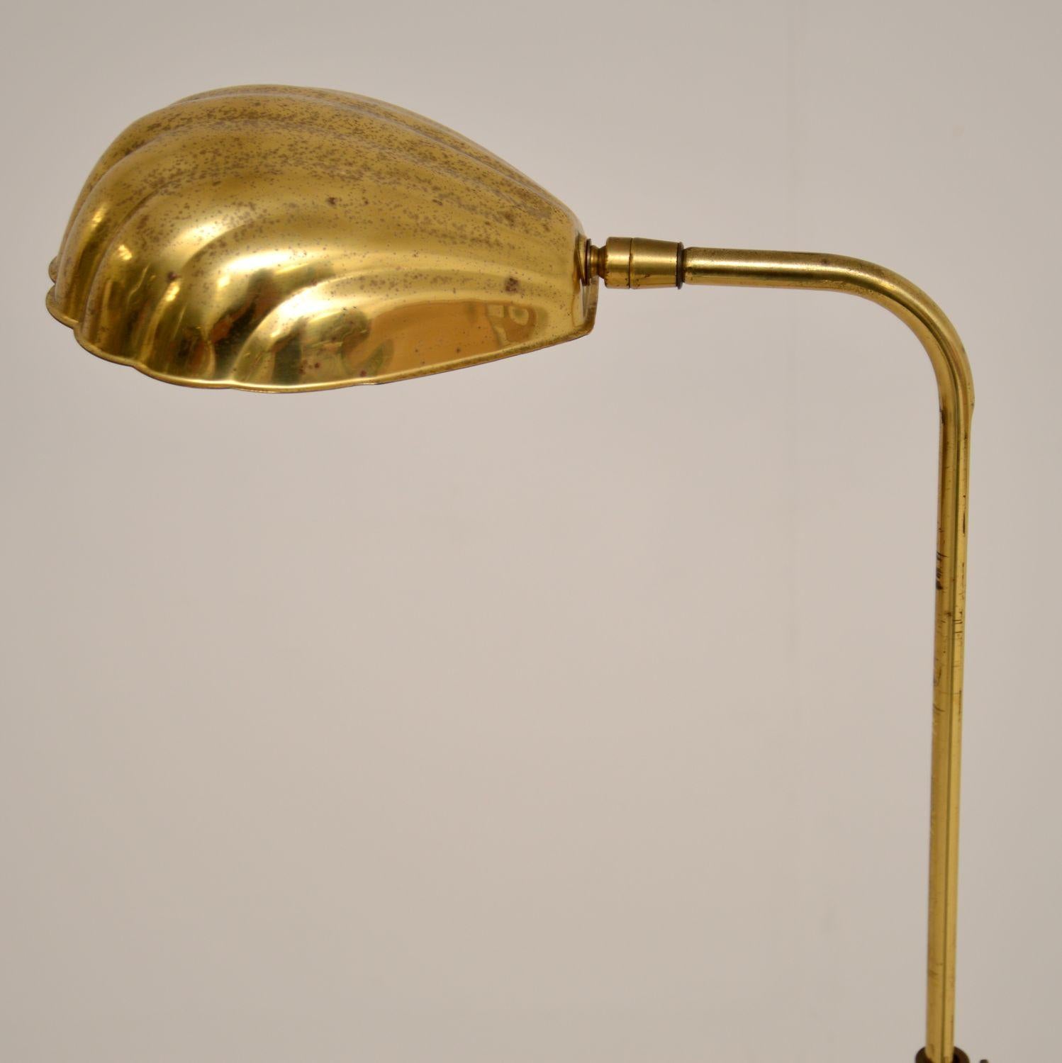 Mid-Century Modern 1970s Vintage Adjustable Brass Floor Lamp