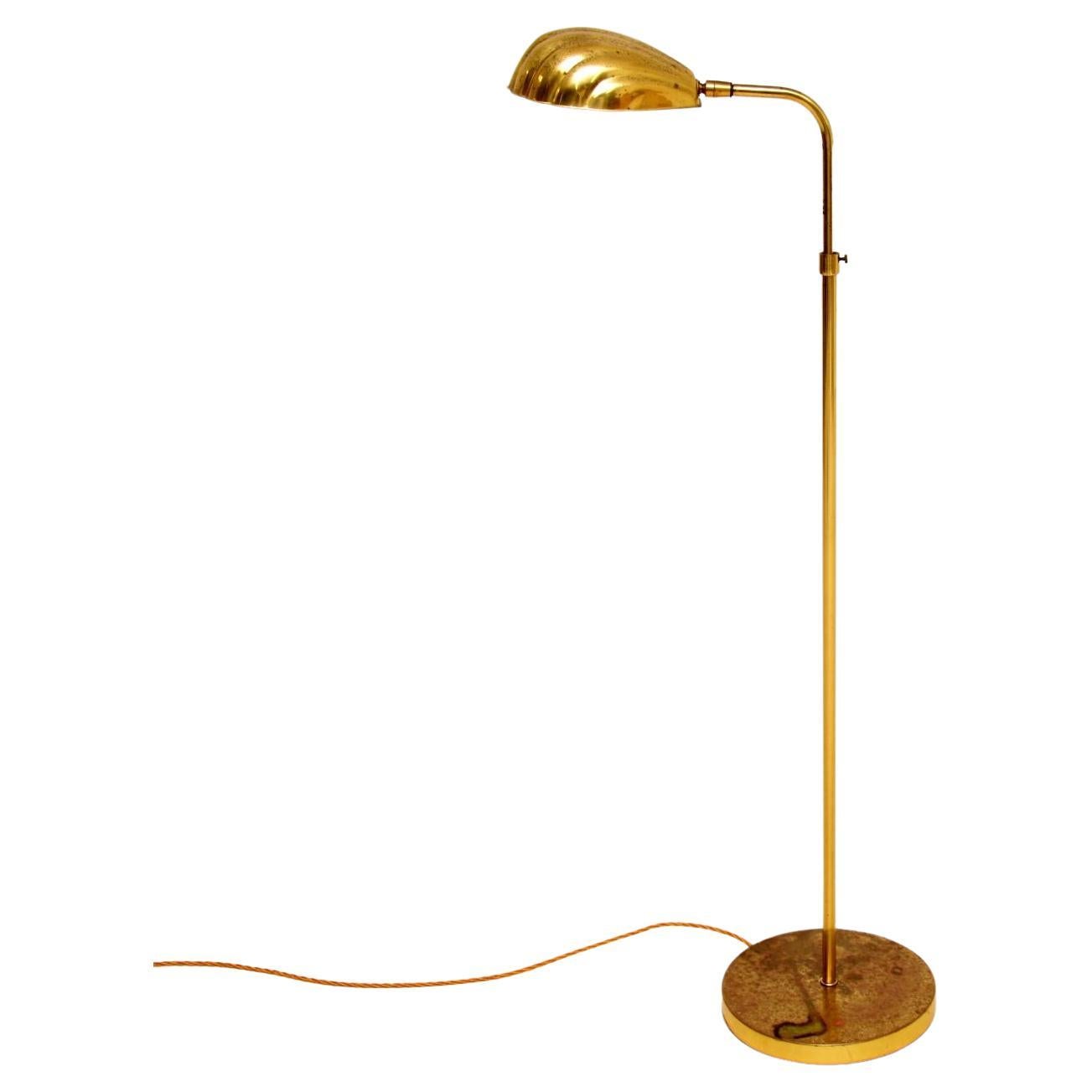 1970s Vintage Adjustable Brass Floor Lamp