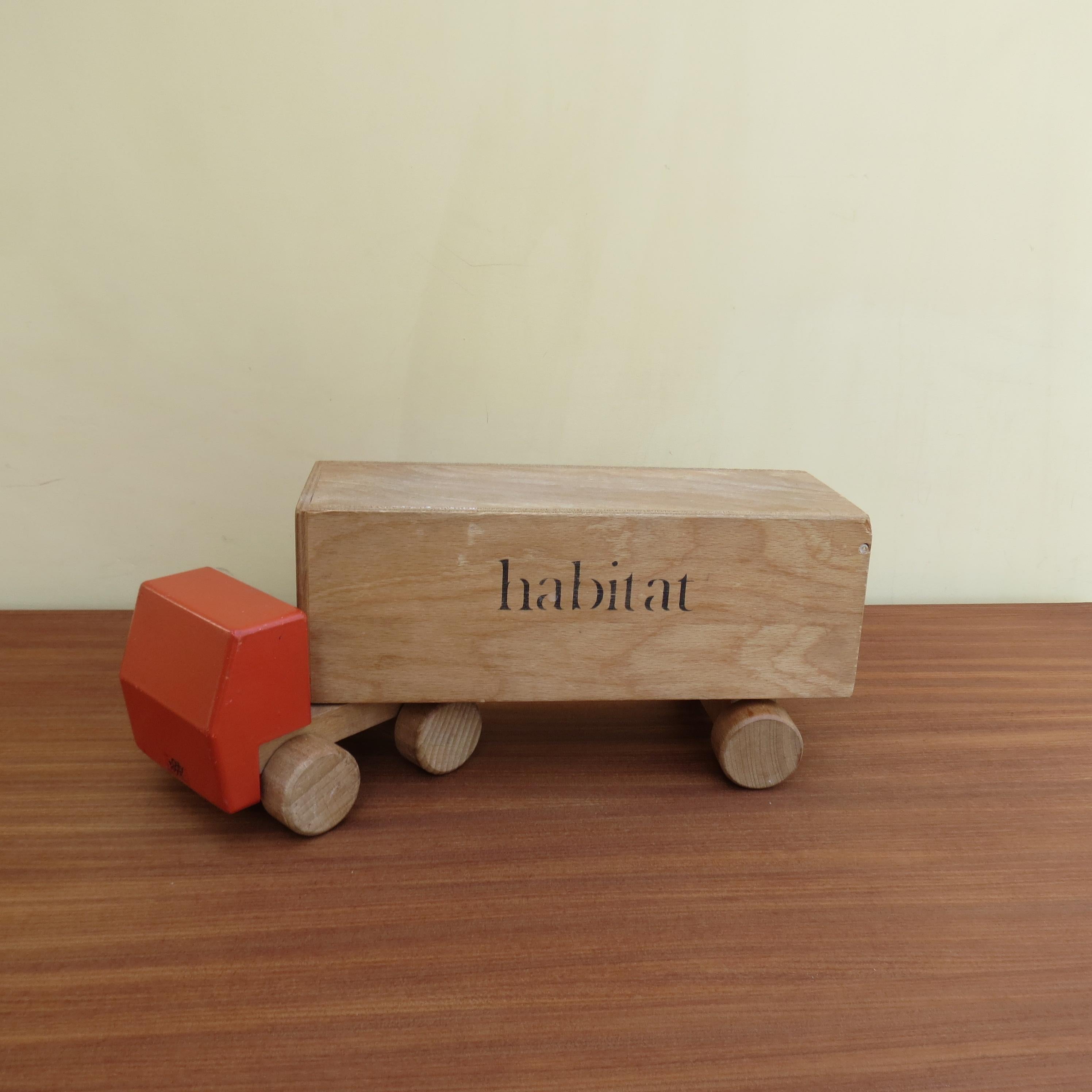 Mid-Century Modern 1970s Vintage Advertising Toy Lorry for Habitat Wooden Toy Lorry by Ryk Heuff