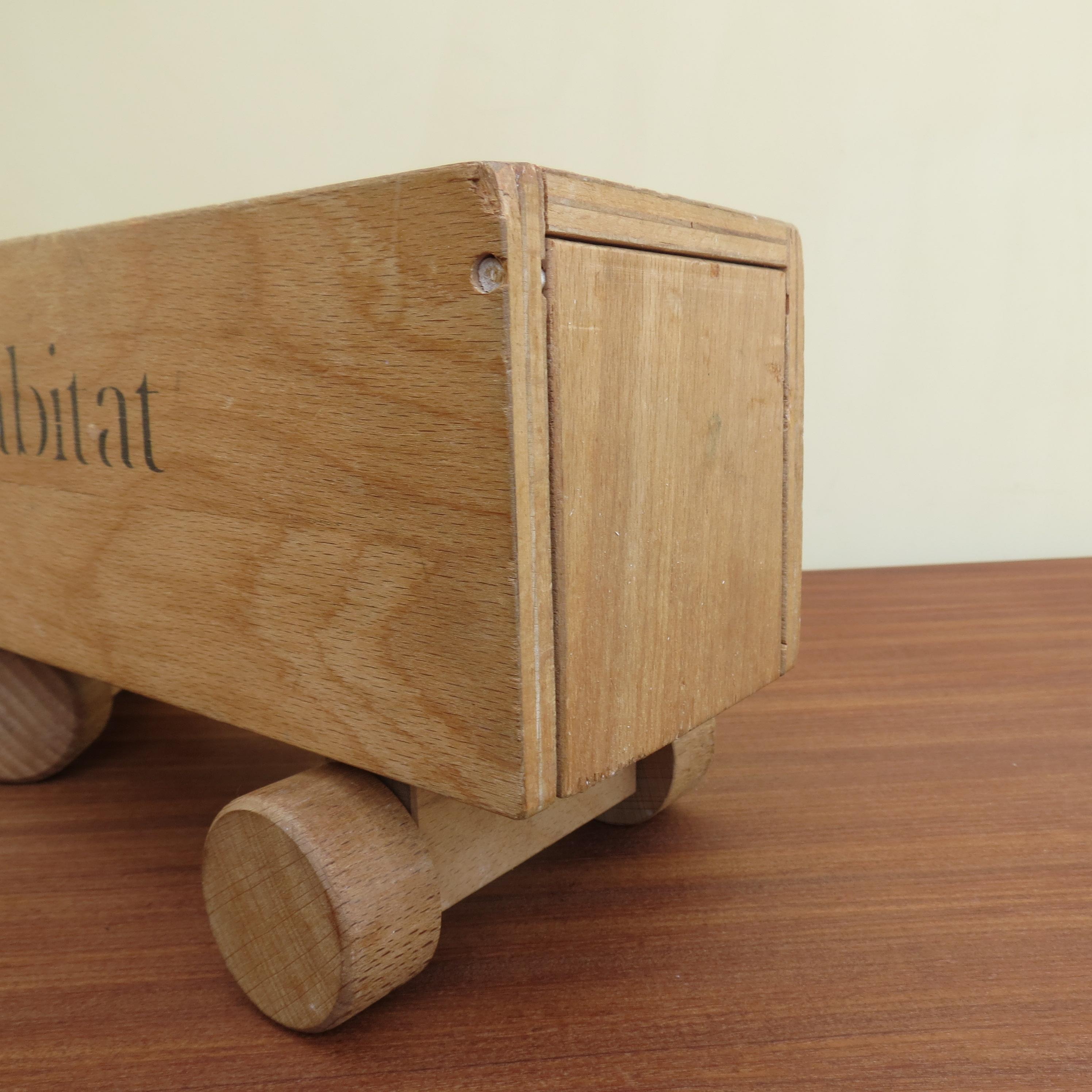 Machine-Made 1970s Vintage Advertising Toy Lorry for Habitat Wooden Toy Lorry by Ryk Heuff
