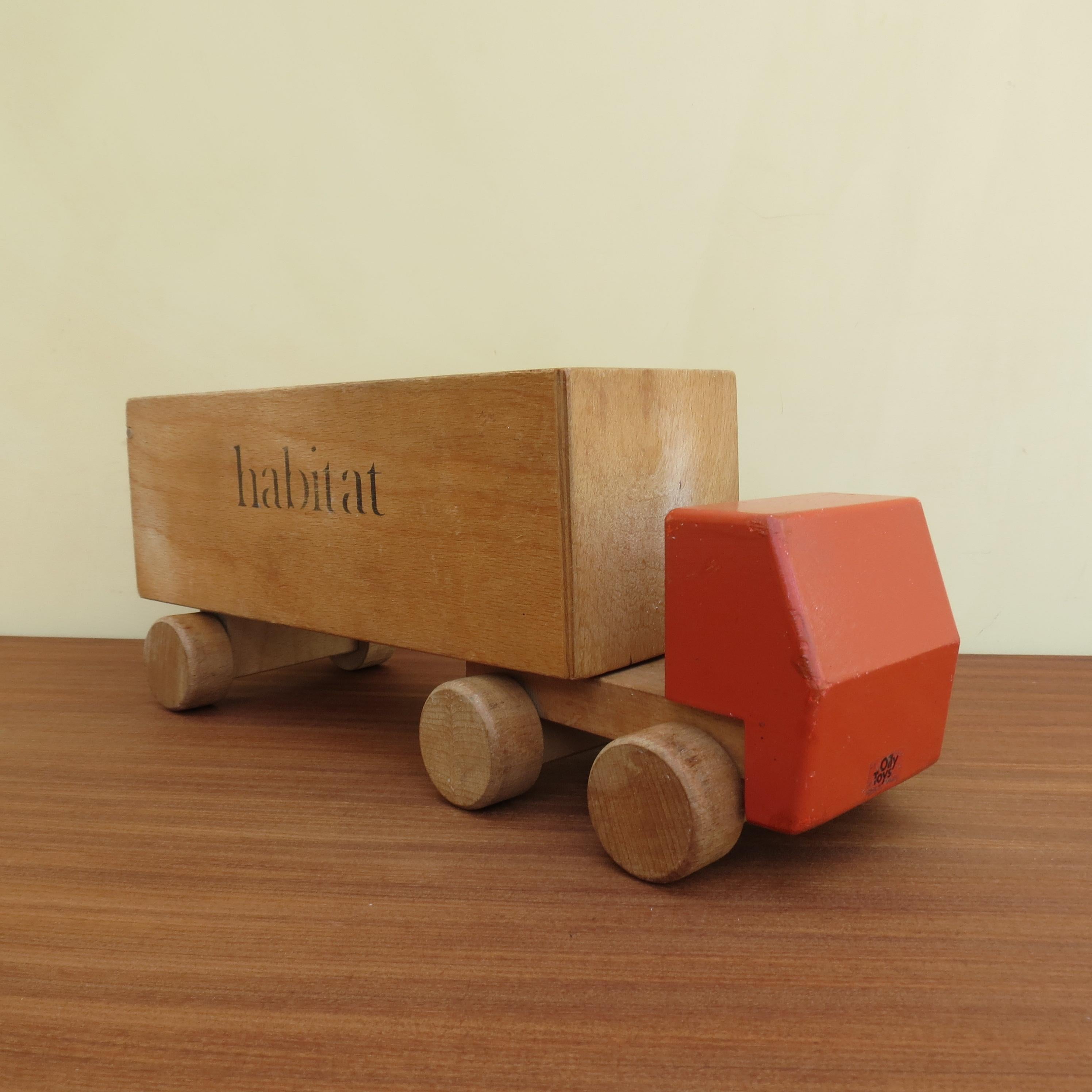 20th Century 1970s Vintage Advertising Toy Lorry for Habitat Wooden Toy Lorry by Ryk Heuff