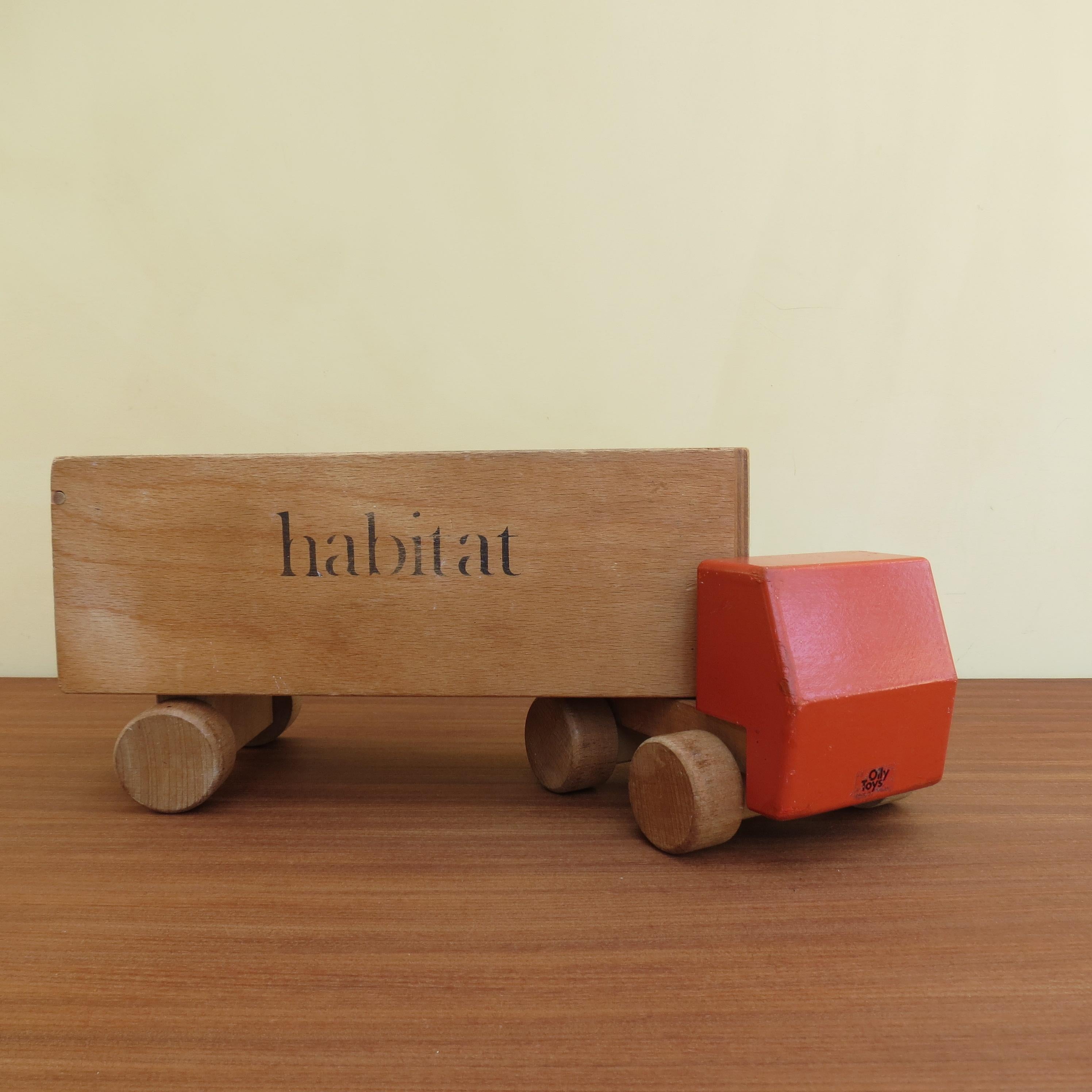1970s Vintage Advertising Toy Lorry for Habitat Wooden Toy Lorry by Ryk Heuff 1