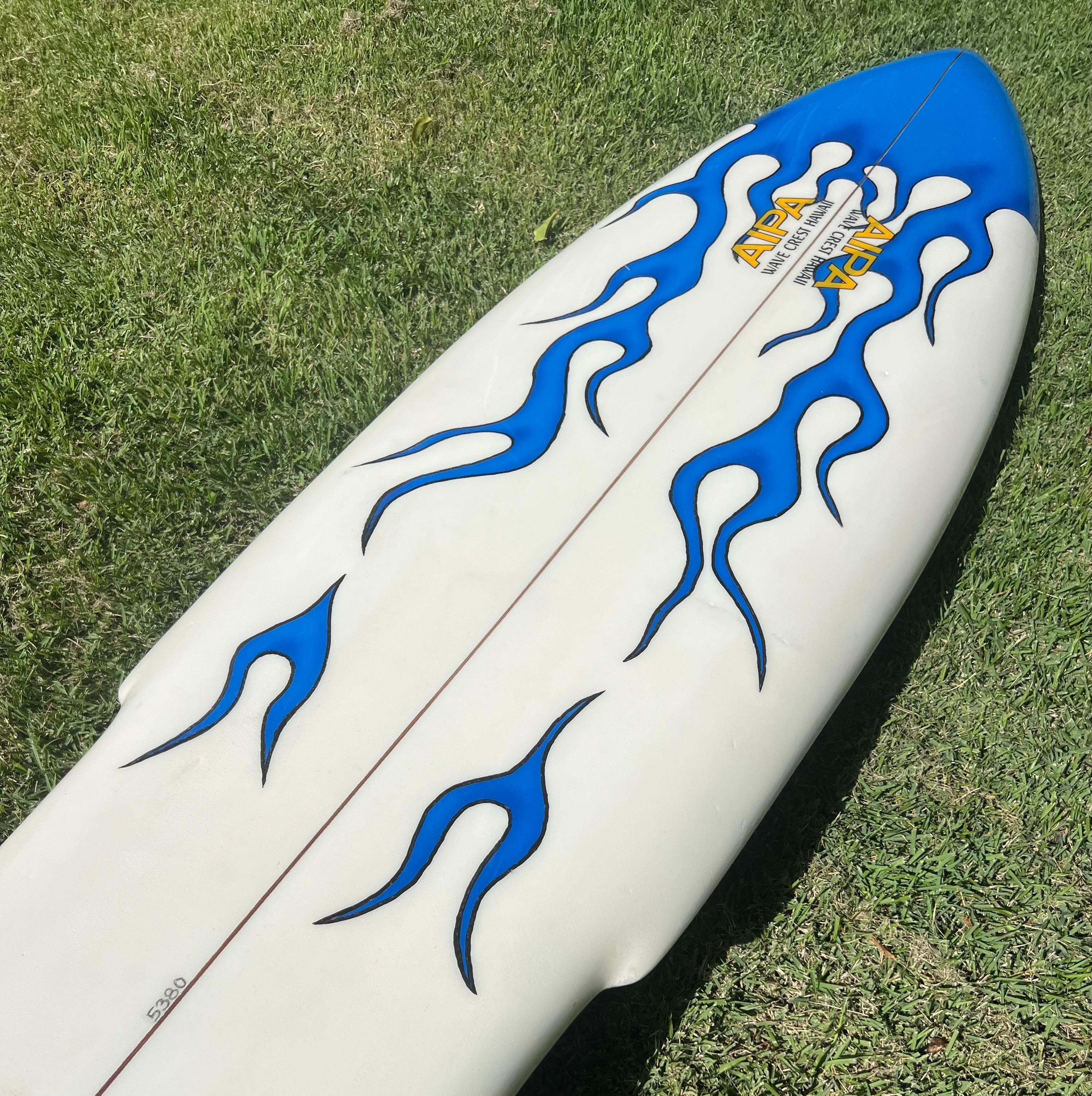 Late 20th Century 1970s Vintage Aipa Wave Crest Hawaii Sting surfboard