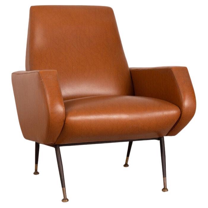 Aage Christensen Armchair Brown Leather 1970s Vintage For Sale at 1stDibs