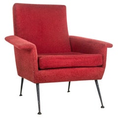 1970s Vintage Armchair in Red Fabric Italian Design 